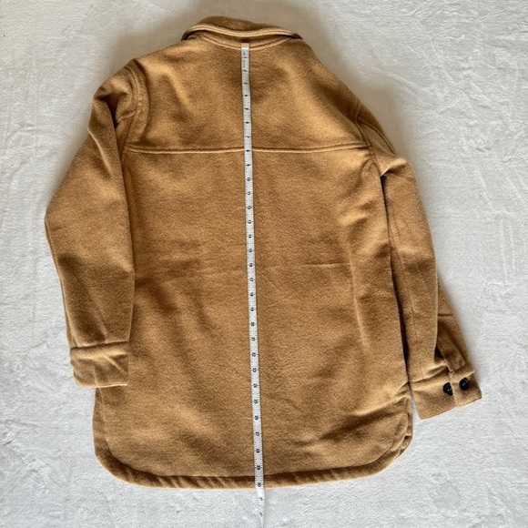 THREAD & SUPPLY Shirt Jacket Shacket S Camel Flannel Jersey Lined Button Front - Picture 10 of 15